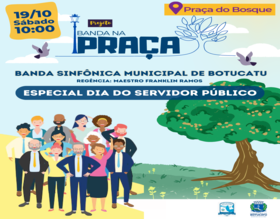 Banda municipal se apresenta em homenagem ao Dia do Funcionário Público