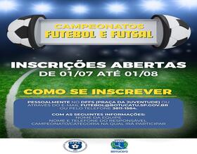 Esporte está com inscrições abertas para campeonatos de Futsal e Futebol no segundo semestre de 2025