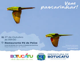 Turismo está com inscrições abertas para o Programa Vem Passarinhar, Botucatu