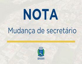 NOTA – Mudança de gestão da Secretaria de Agricultura