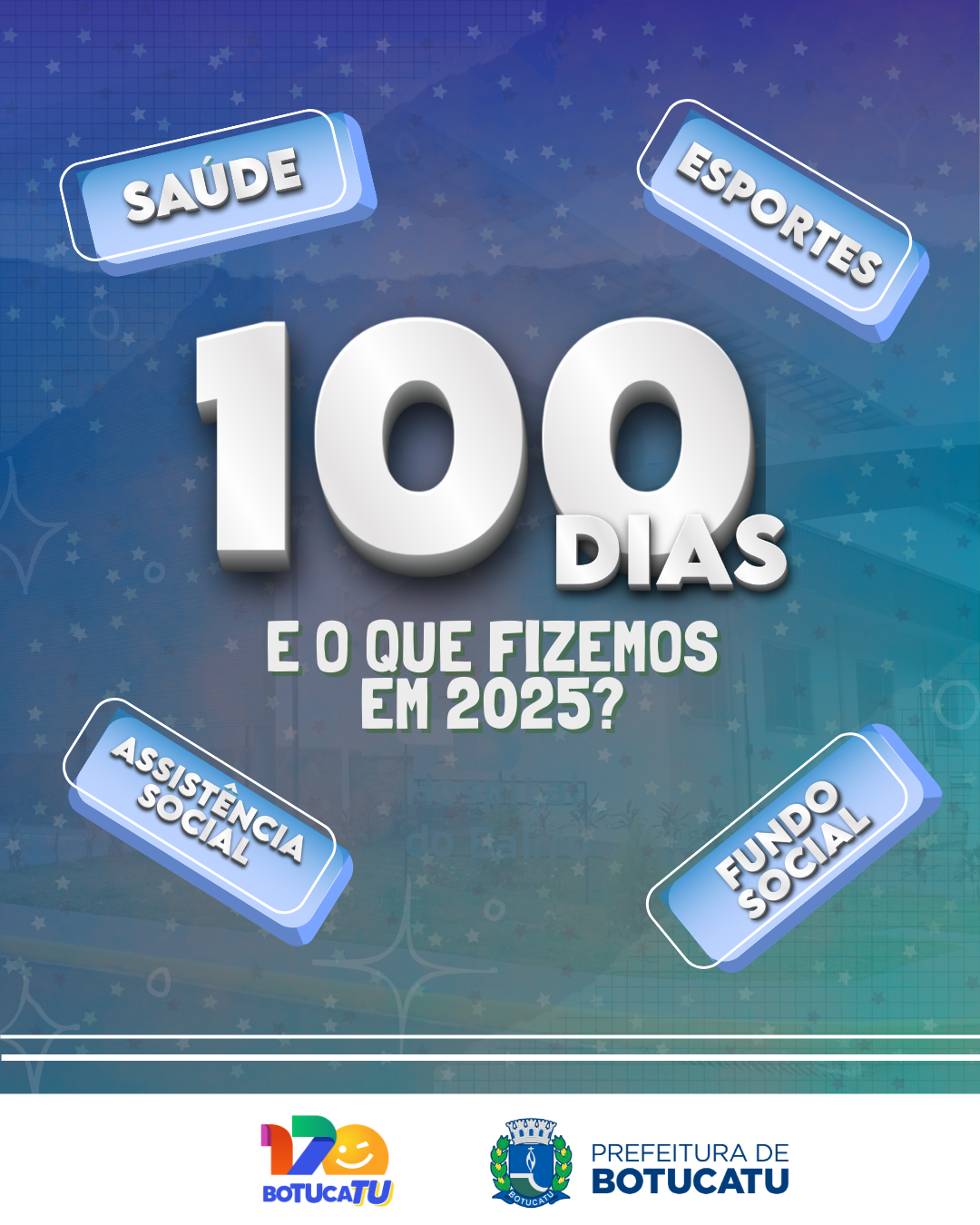 100 dias em 2025: Saúde, Assistência Social, Esportes e Fundo Social