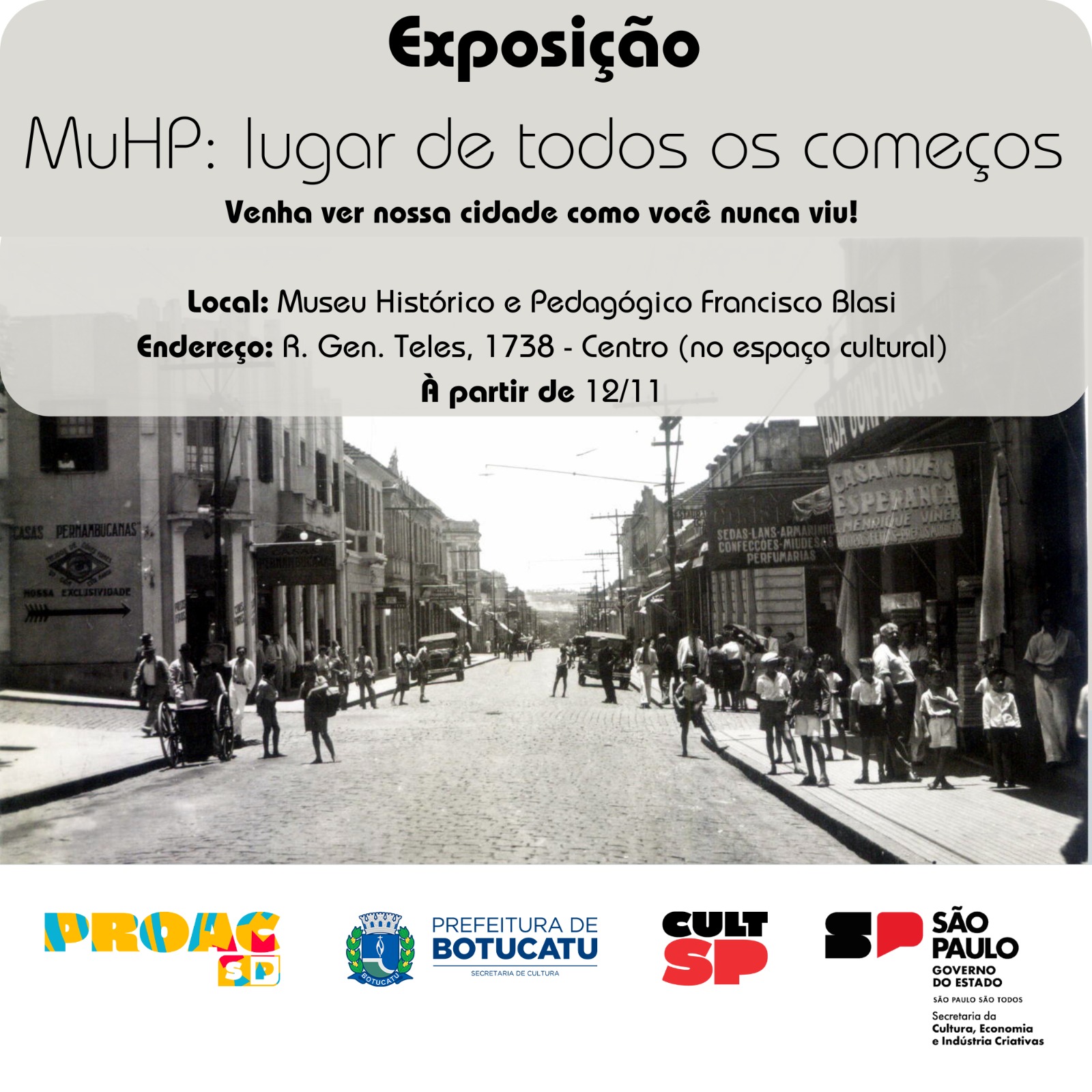 MuHP sediará exposição “Lugar de Todos os Começos”, que reúne fotografias, cópias de jornais históricos e itens contidos no acervo