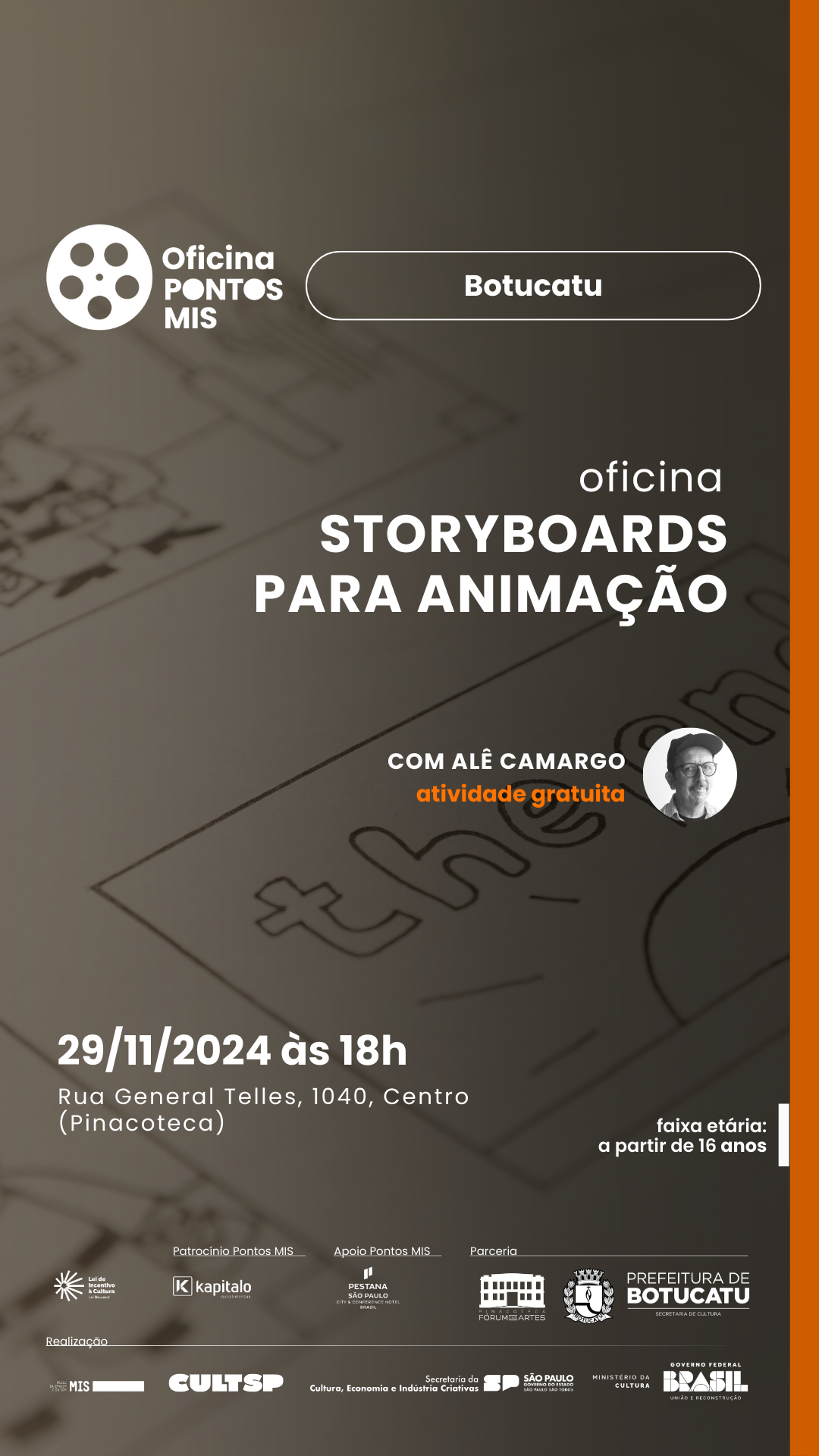 Secretaria de Cultura e o Pontos MIS apresentam a Oficina “Storyboards para Animação”