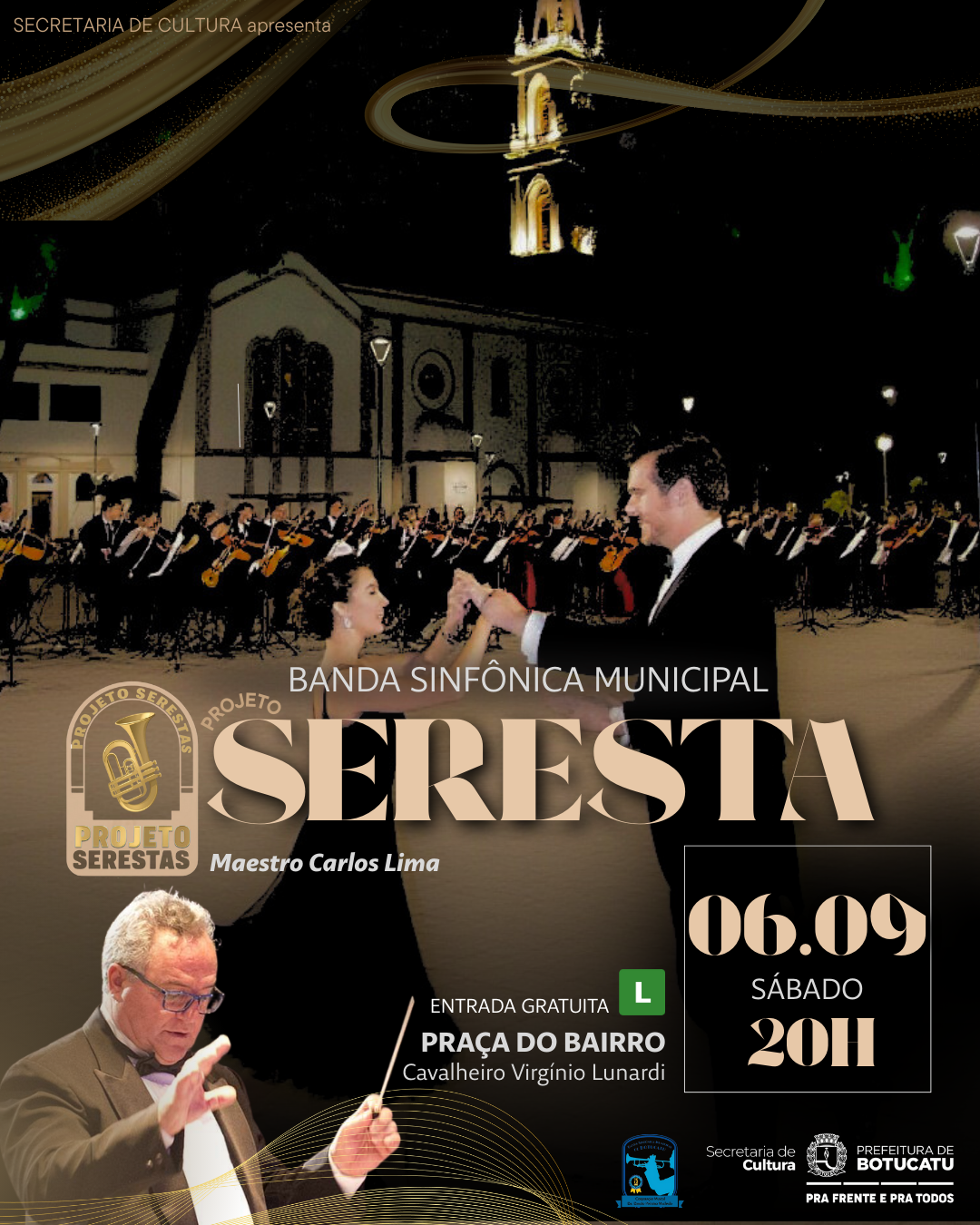 Projeto Seresta estreia em Botucatu com a Banda Sinfônica Municipal neste sábado, 6