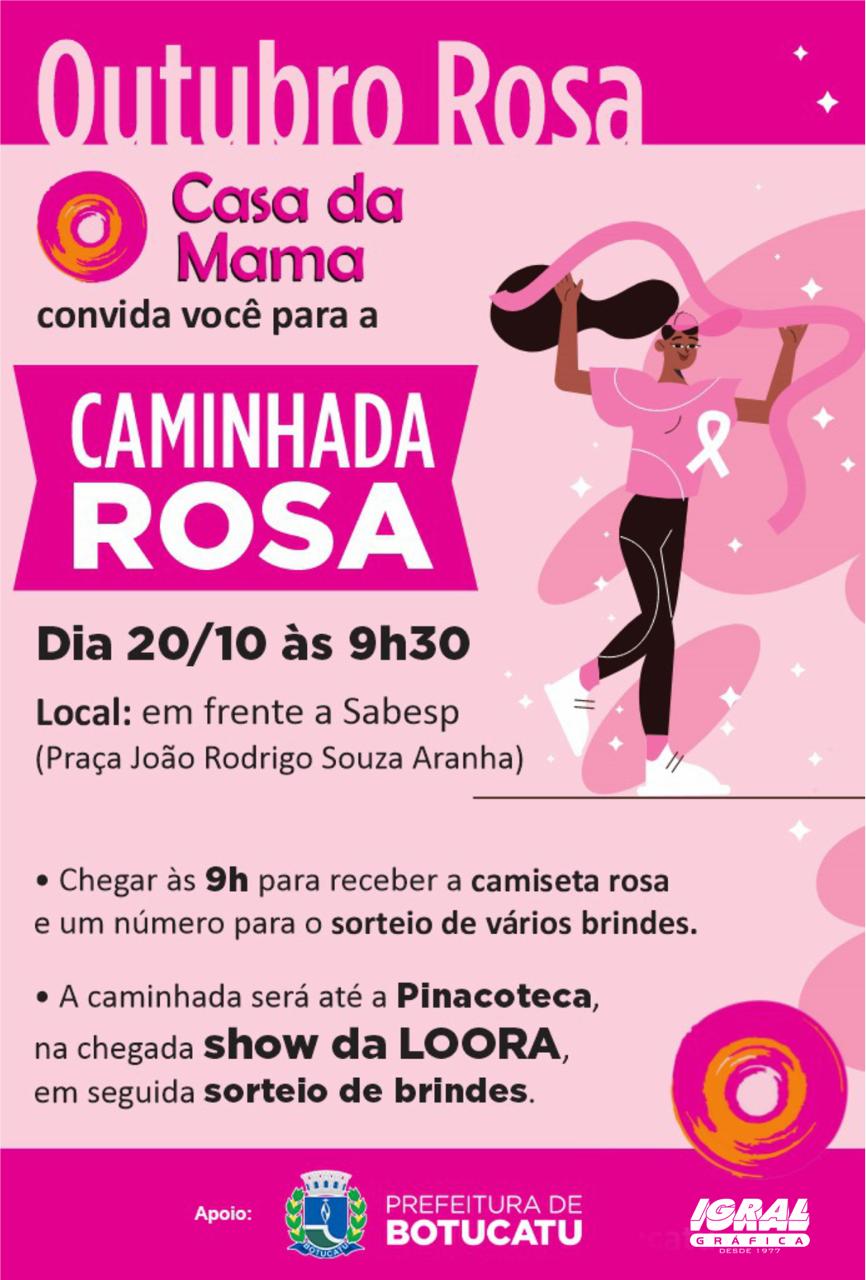 Outubro Rosa - Casa da Mama realizará Caminhada para conscientização sobre o câncer de mama