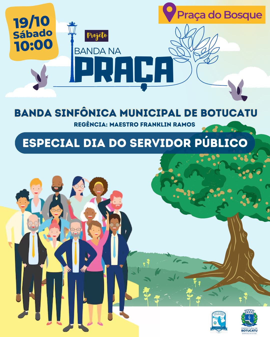 Banda municipal se apresenta em homenagem ao Dia do Funcionário Público