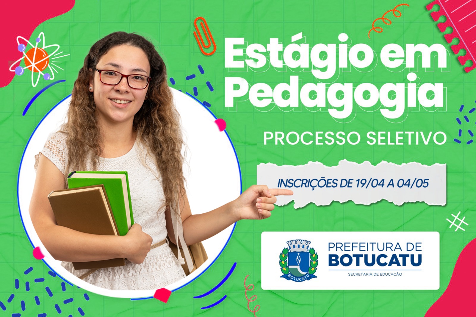 Educação abre inscrições para estágio em Pedagogia