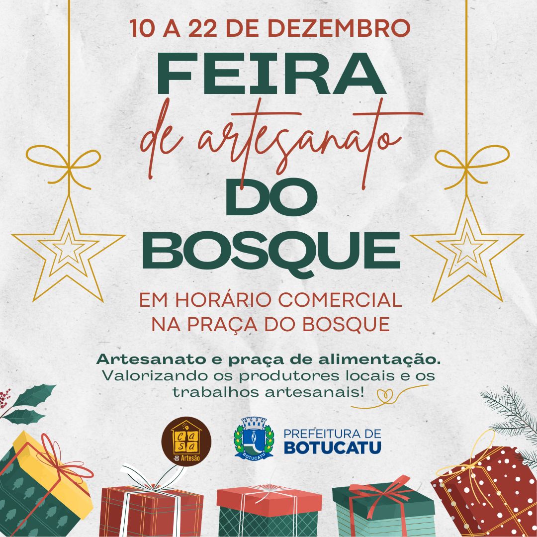 Praça do Bosque está sediando a Feira da Casa do Artesão