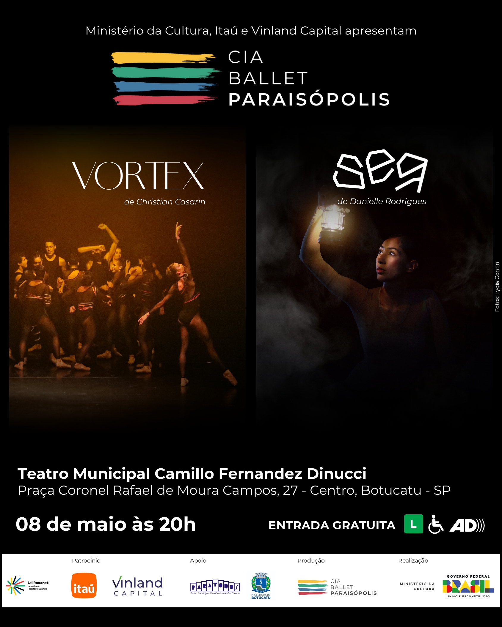 Companhia de Ballet Paraisópolis apresenta os espetáculos “Vortex” e “Ser” em Botucatu