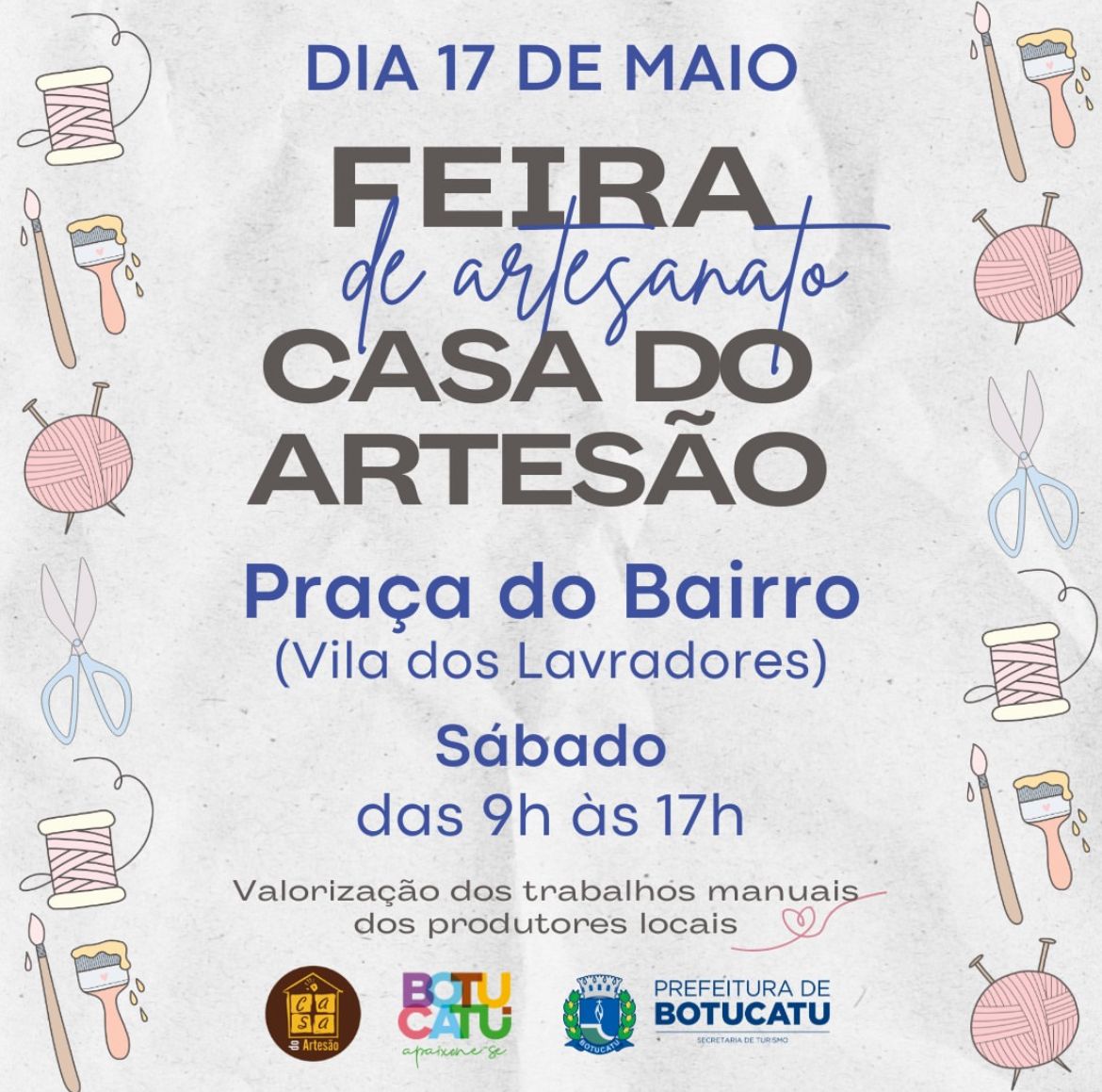 Turismo promove Feira de Artesanato na Praça neste sábado, 17
