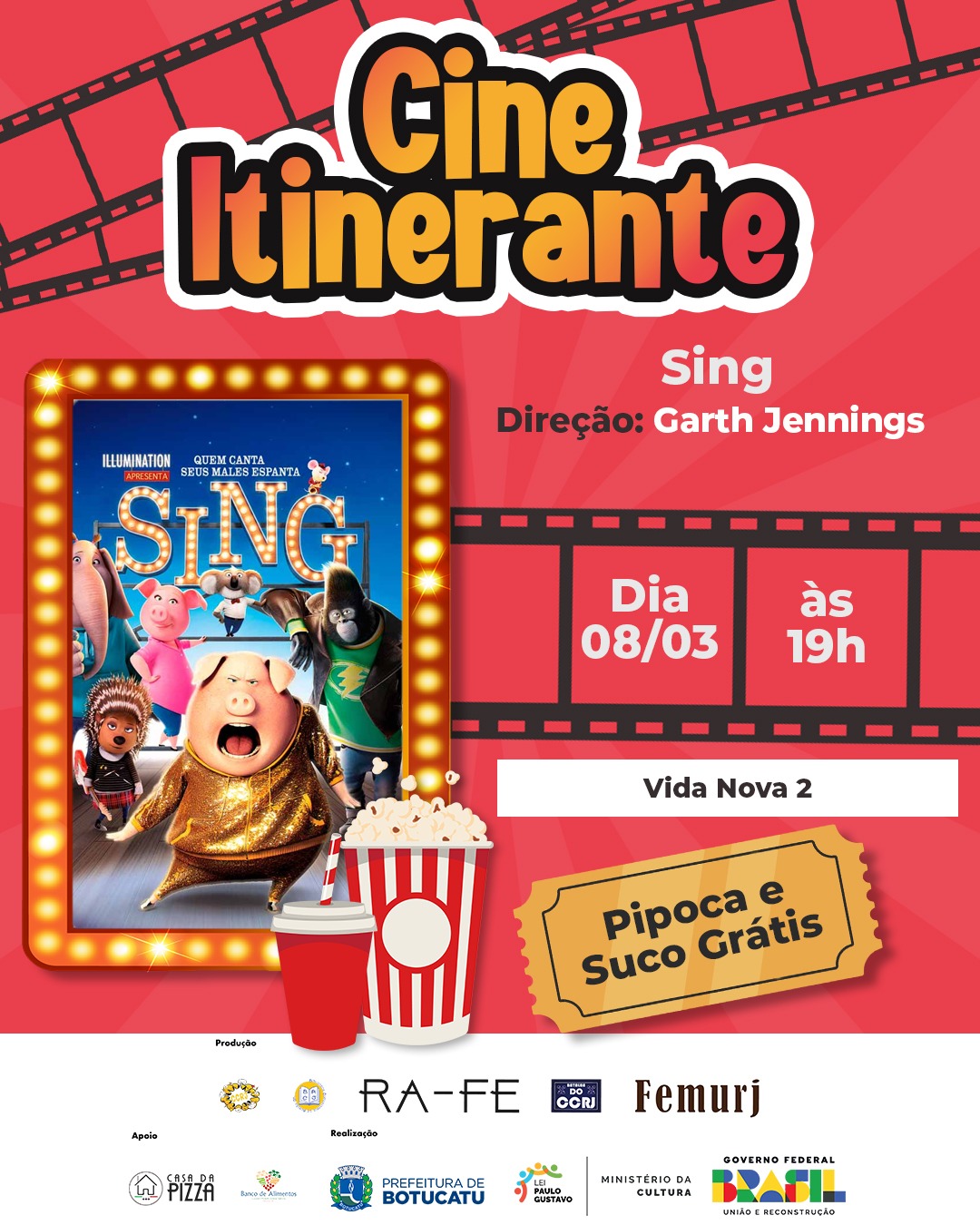 Cine Itinerante exibe Sing - Quem Canta Seus Males Espanta