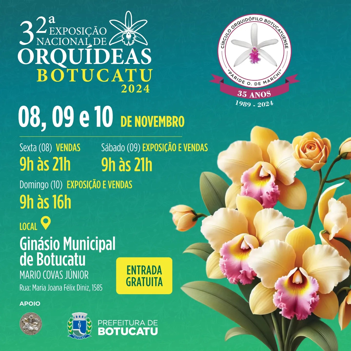 Botucatu terá em novembro a 32ª Exposição Nacional de Orquídeas